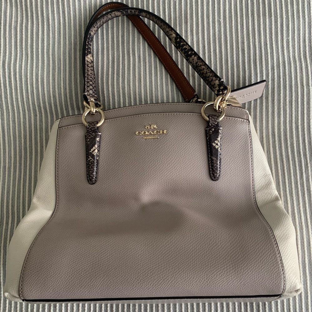 Coach Grey and Cream snakeskin purse